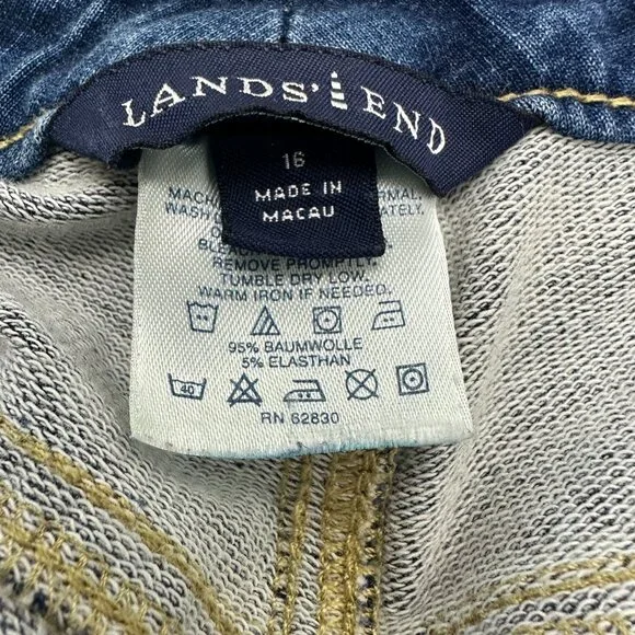 Lands' End Super Soft Bootcut Women's size 16 Dark Wash Blue Denim Jeans - Picture 4 of 7
